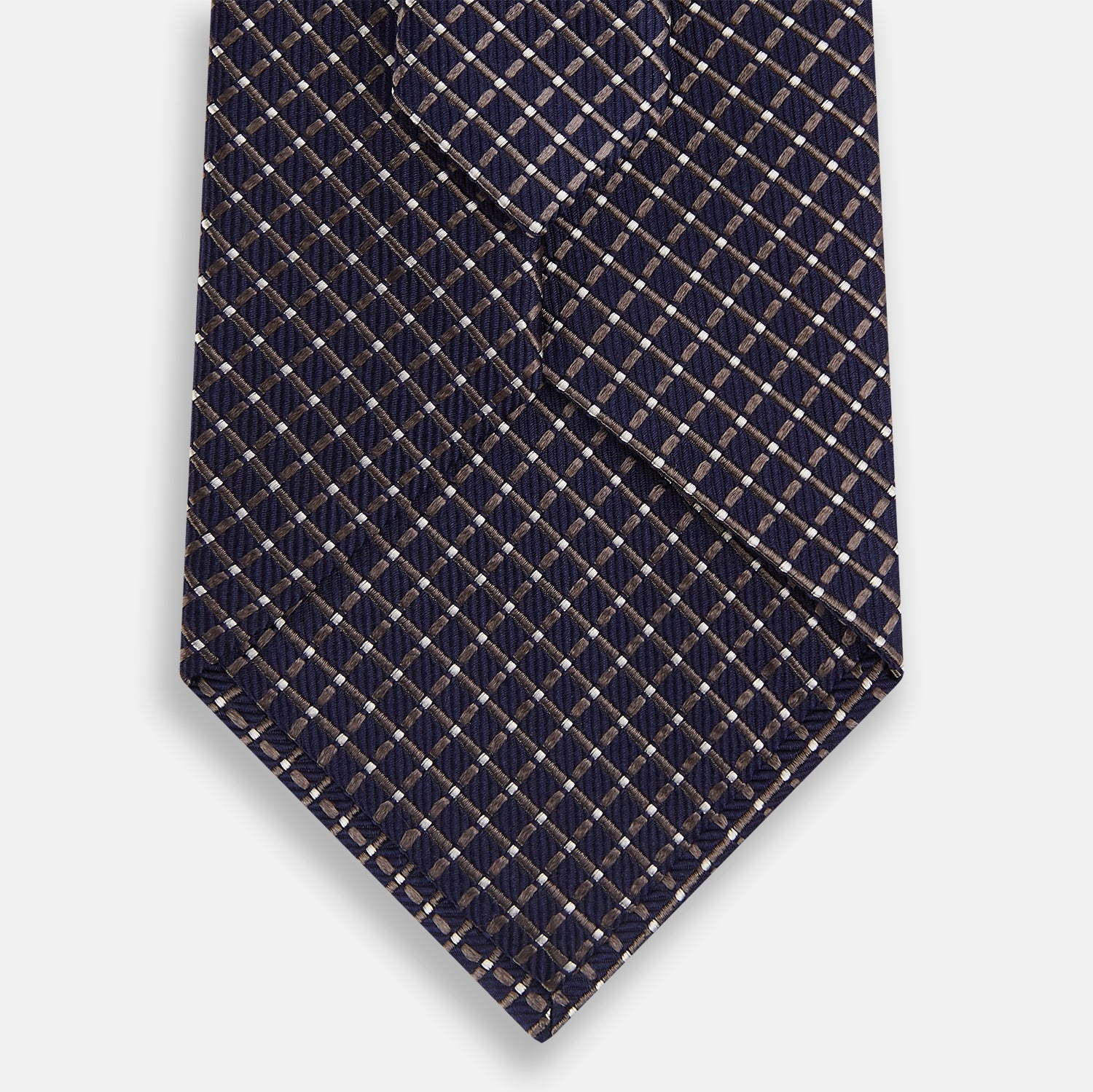 View 3 of product Silver and Navy Diamond Silk Tie