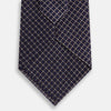 Silver and Navy Diamond Silk Tie