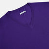 View 2 of product Purple Merino V-Neck Jumper