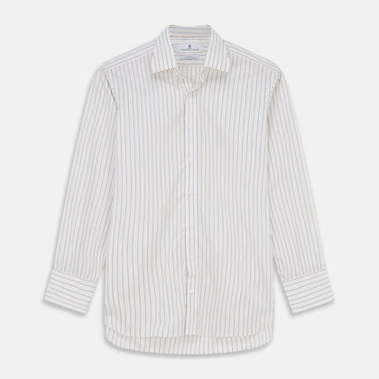 Green Multi Stripe Cotton Fabric Image 1