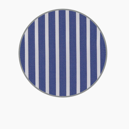 Navy and White Deep Stripe Cotton Fabric Image 2