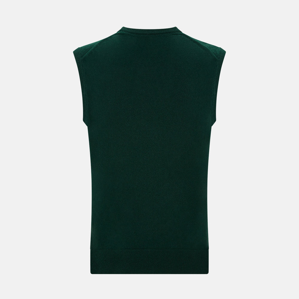 Forest Green V-neck Cashmere Vest