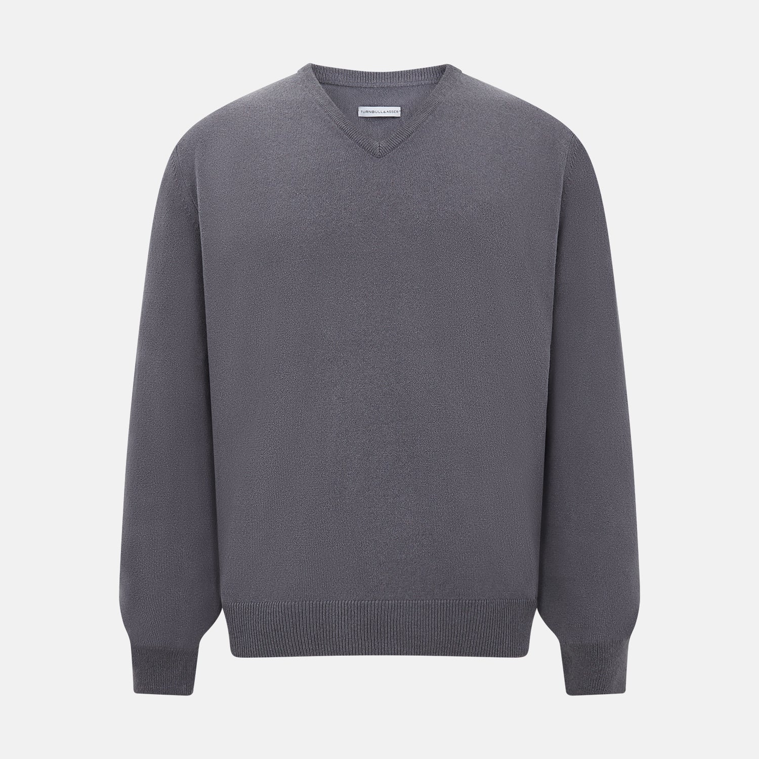 View 1 of product Grey V-Neck Cashmere Jumper