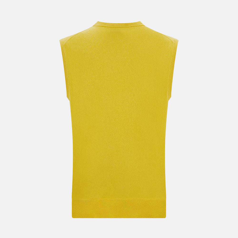 Canary Yellow Cashmere Round Neck Vest