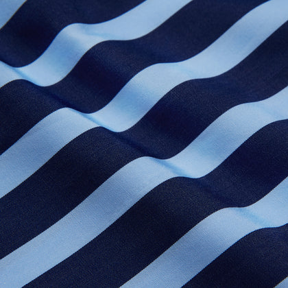 Navy Multi Stripe Cotton Weekend Fit Suffolk Shirt Image 3