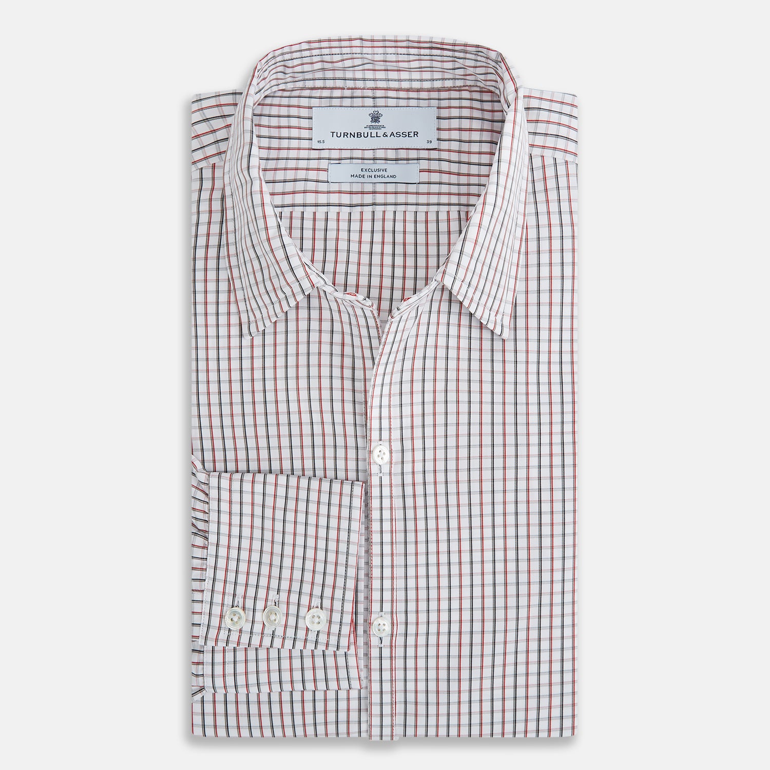 View 5 of product Red and midnight blue Tattersall Check Windsor Shirt