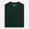 View 4 of product Forest Green Fine Merino V-Neck Sleeveless Cardigan