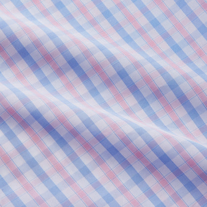 Red and Blue Multi Check Cotton RE-PURPOSE Mayfair shirt Image 3