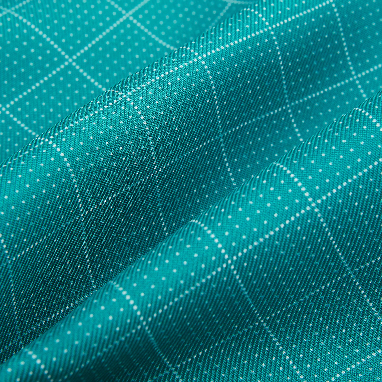 View 4 of product Turquoise Dotted Check Pattern Printed Silk Cravat