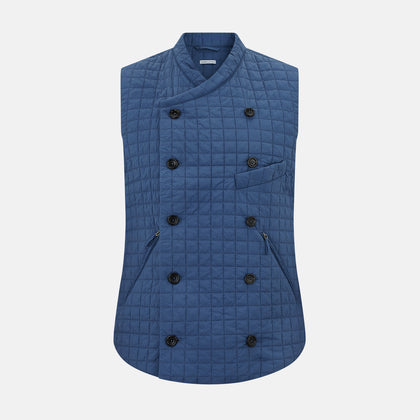 Azzurro Double-Breasted Quilted Gilet