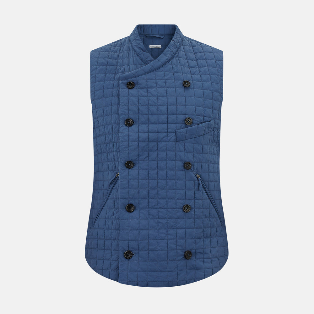 Azzurro Double-Breasted Quilted Gilet