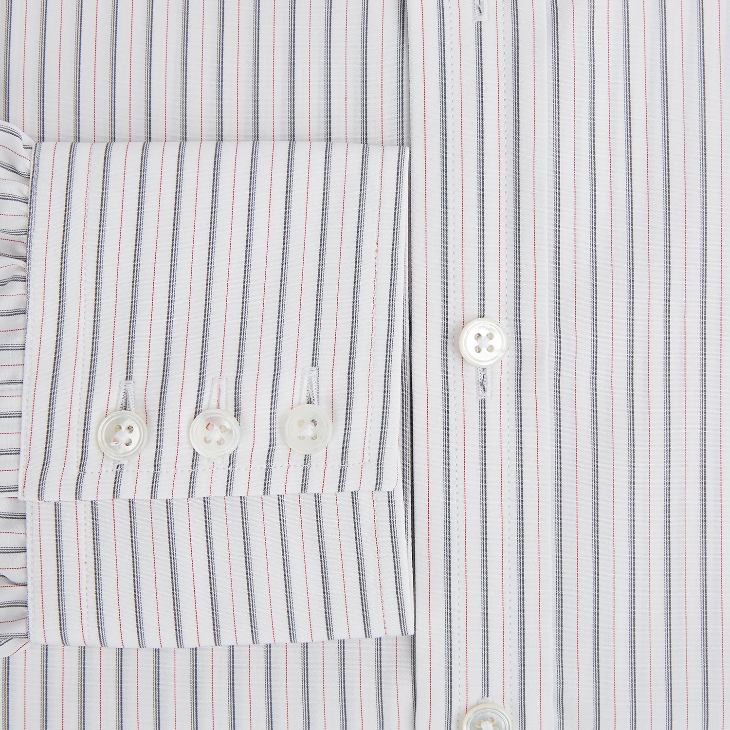 View 4 of product Midnight Blue and Red Ticking Stripe Mayfair Shirt
