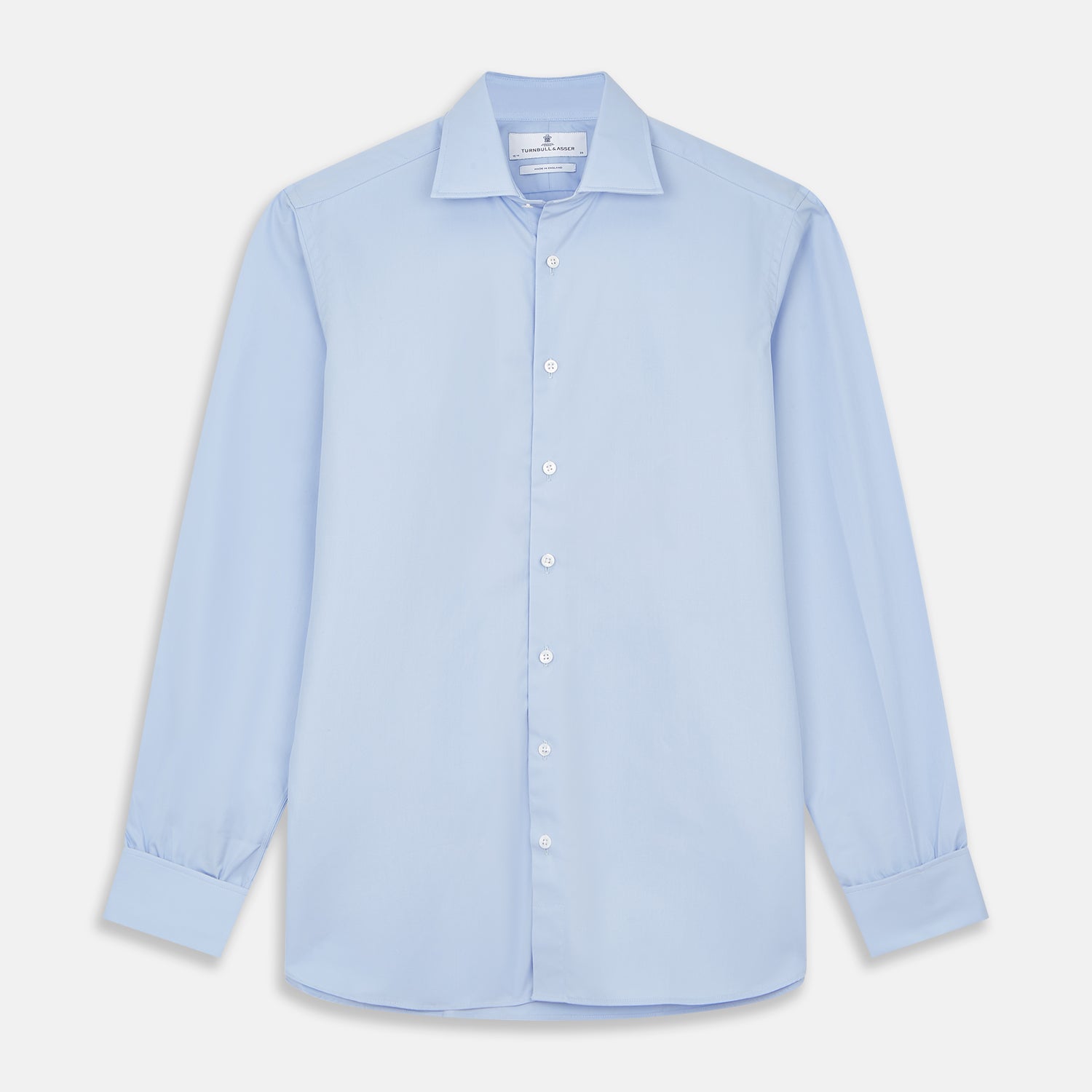 View 1 of product Tailored Fit Blue Cotton Shirt with Kent Collar and Double Cuffs