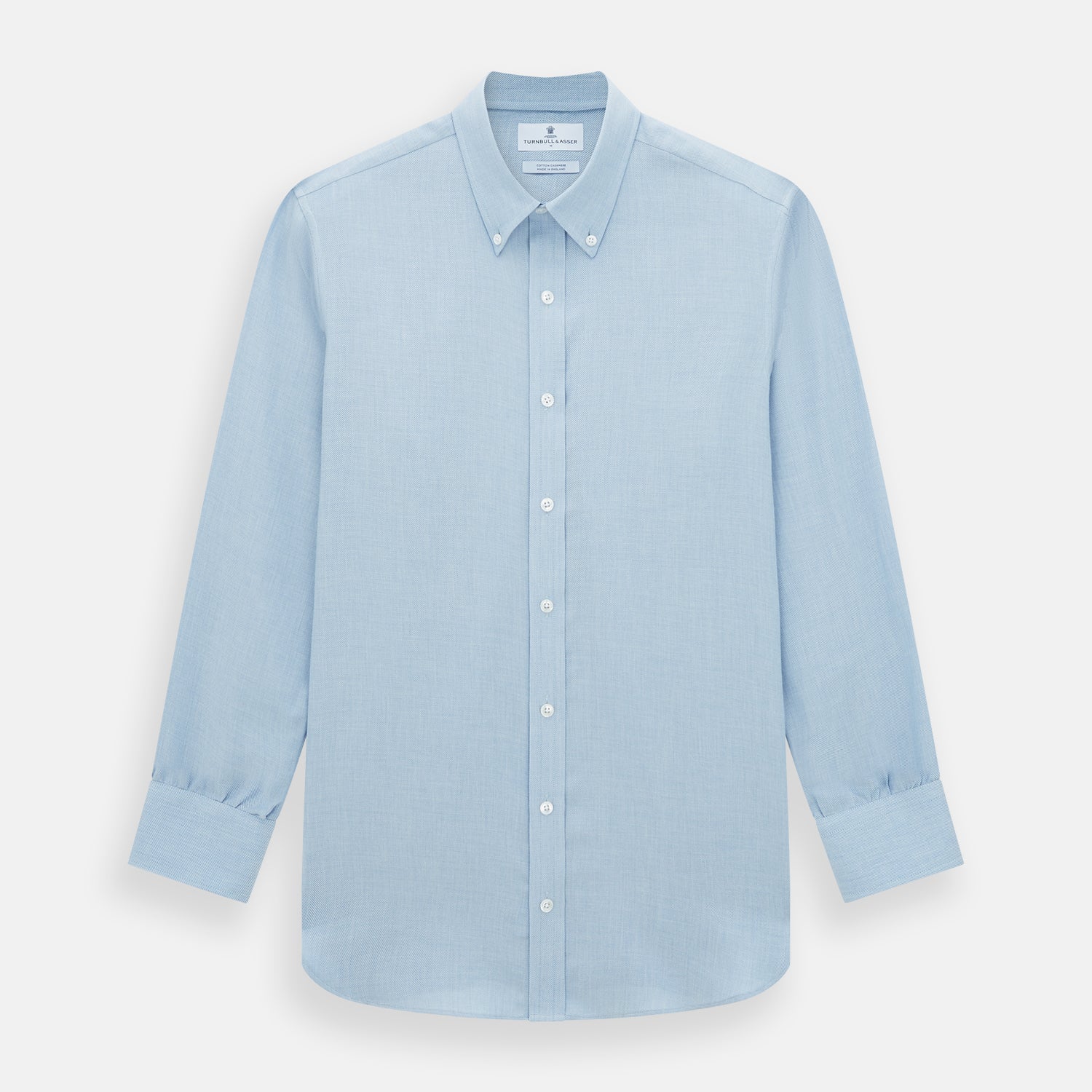 View 1 of product Pale Blue Cotton Cashmere Dorset Collar Richmond Shirt