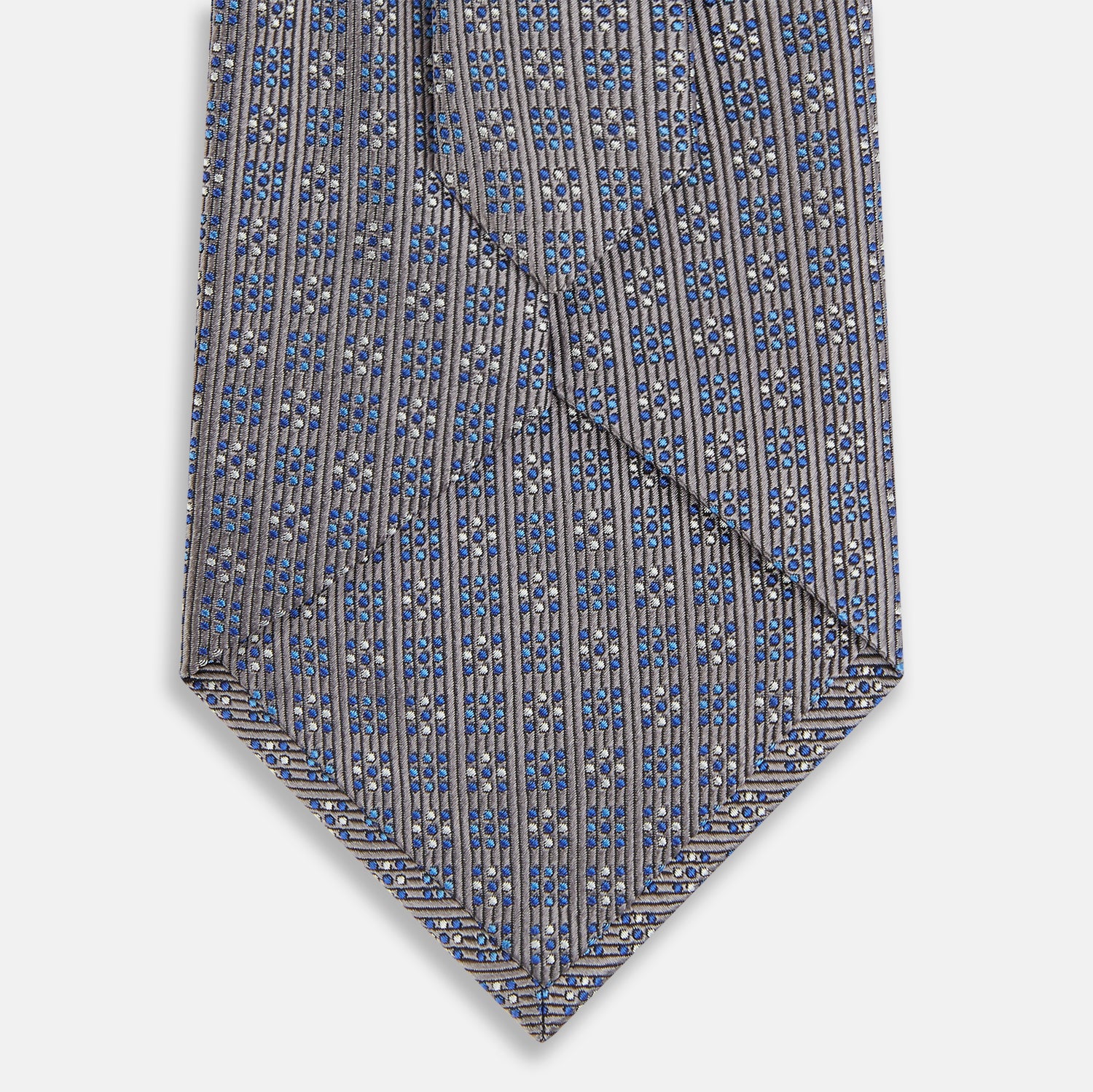 View 3 of product Silver and Pale Blue Multi Dot Silk Tie