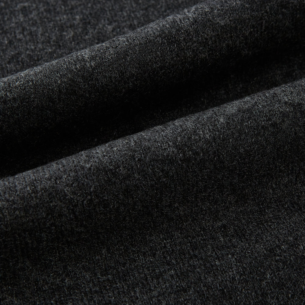 Plain Charcoal Cashmere Knitted Scarf