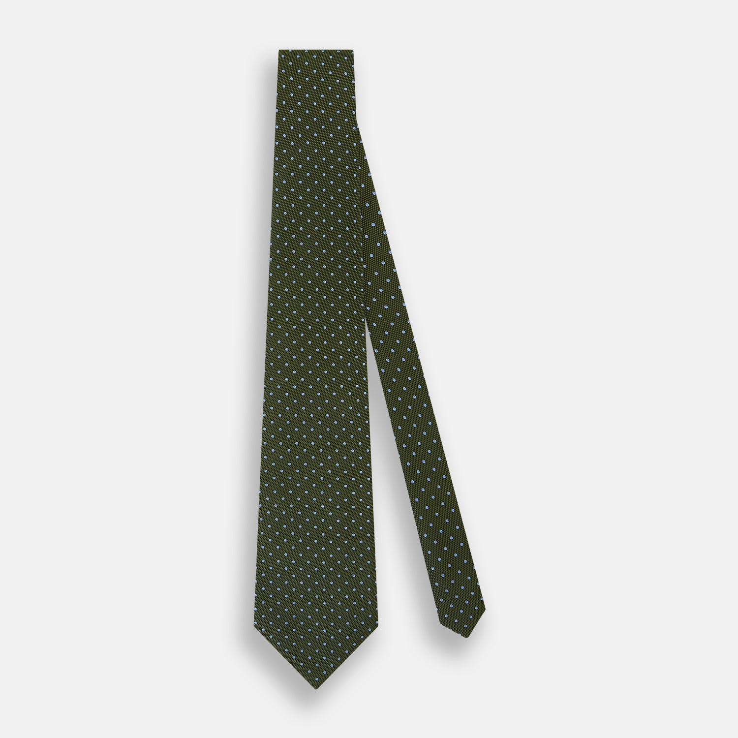 Green and Blue Micro Dot Silk Tie