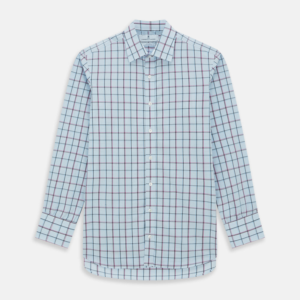 Blue and Pink Tattersall Check Mayfair Shirt