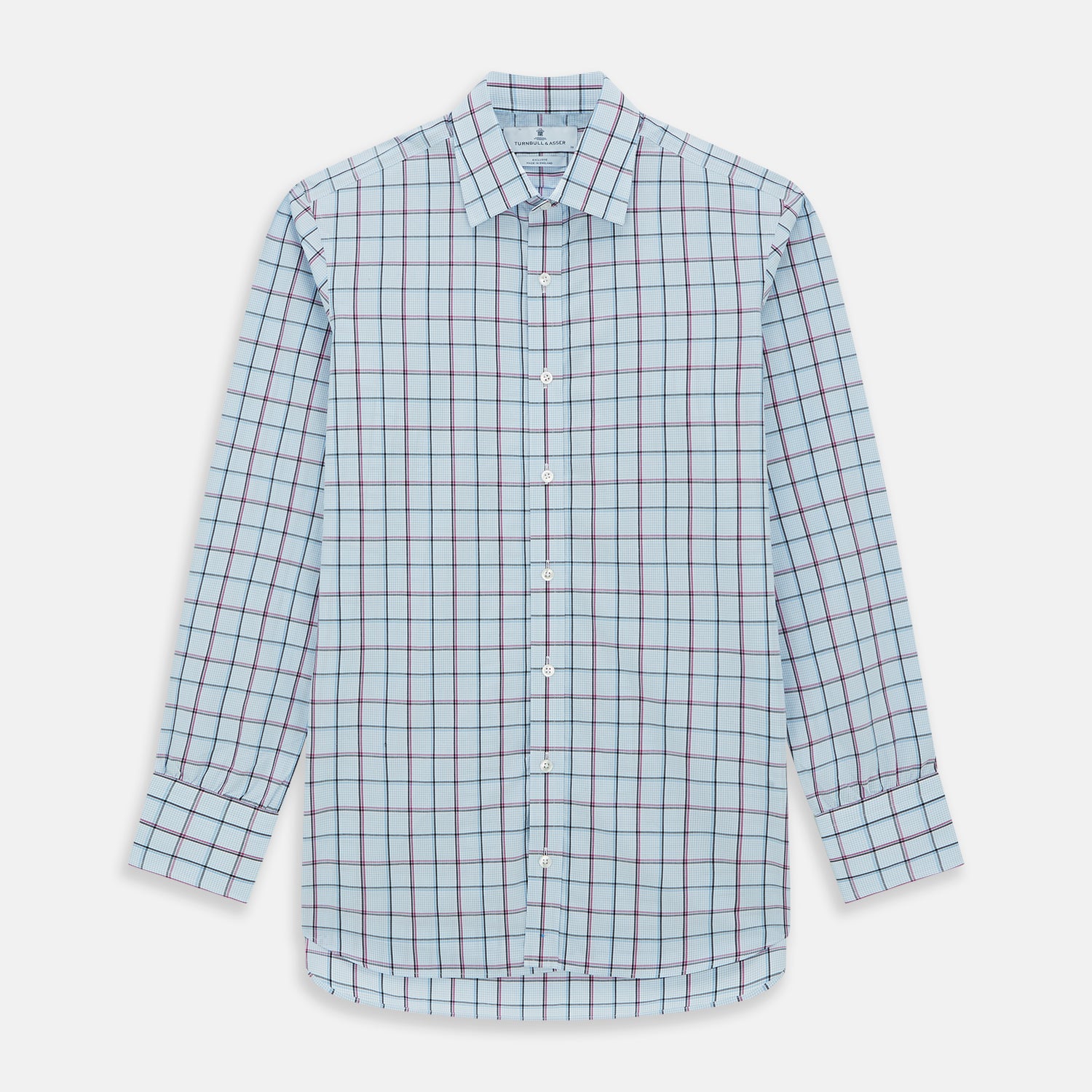View 1 of product Blue and Pink Tattersall Check Mayfair Shirt