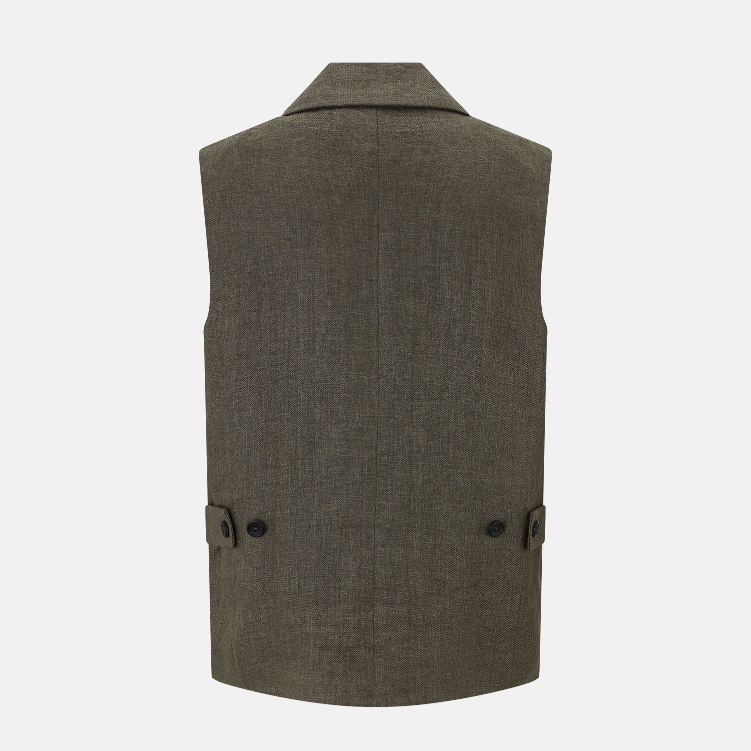View 3 of product Olive Collared Linen Waistcoat