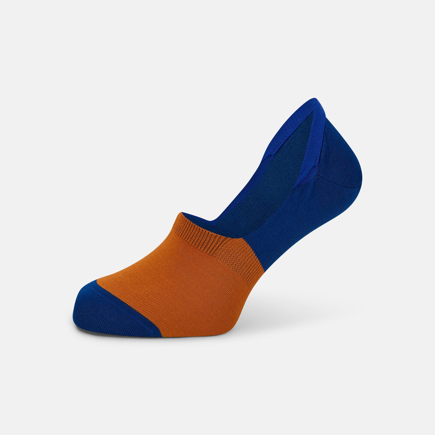 View 1 of product Royal Blue & Orange No-Show Socks