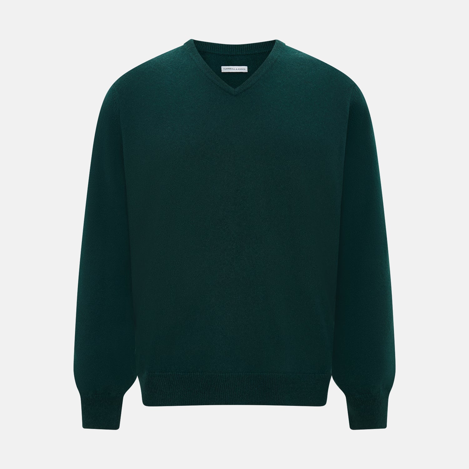 View 1 of product Forest Green Cashmere V-neck Jumper