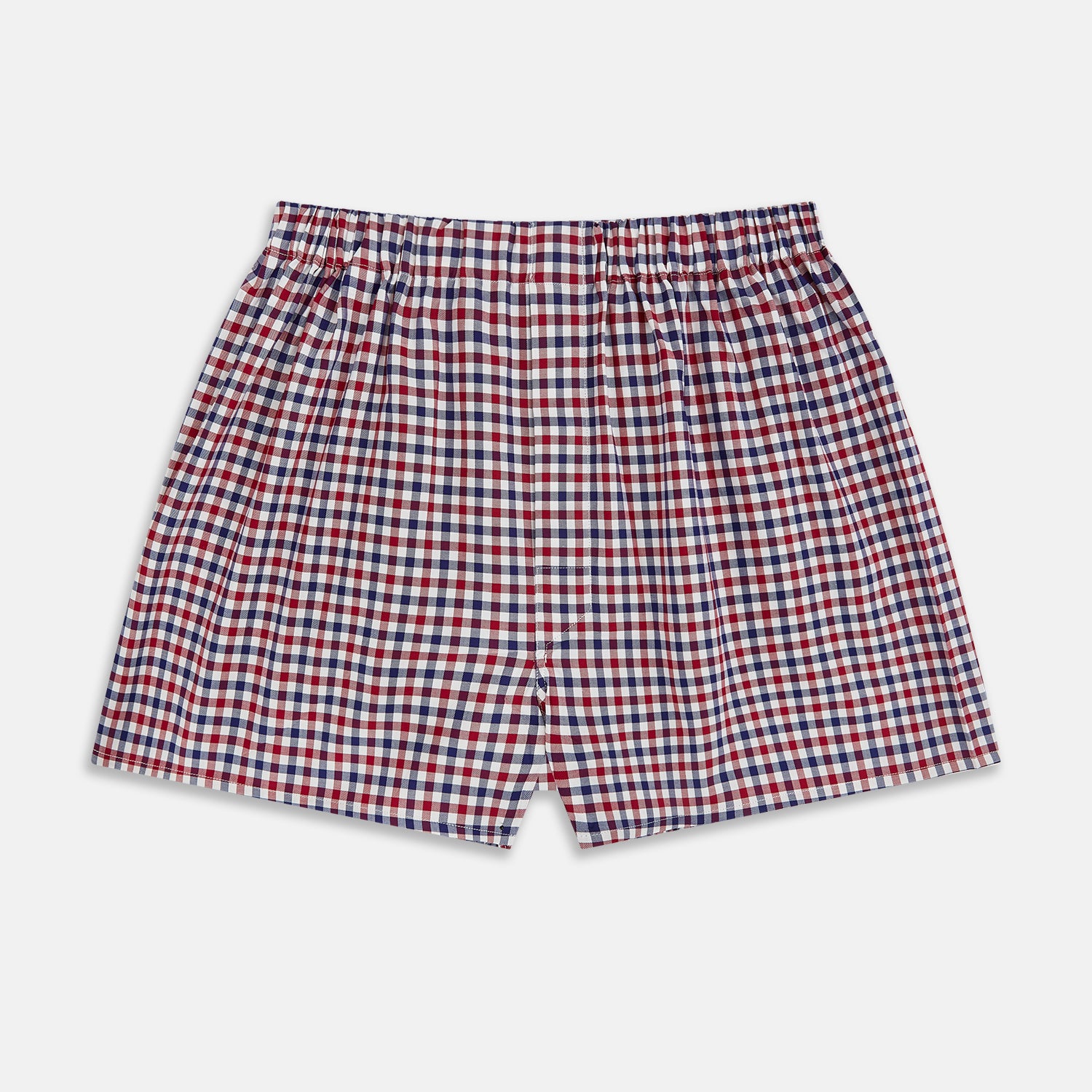 View 1 of product Burgundy Gingham Check Godfrey Boxer Shorts