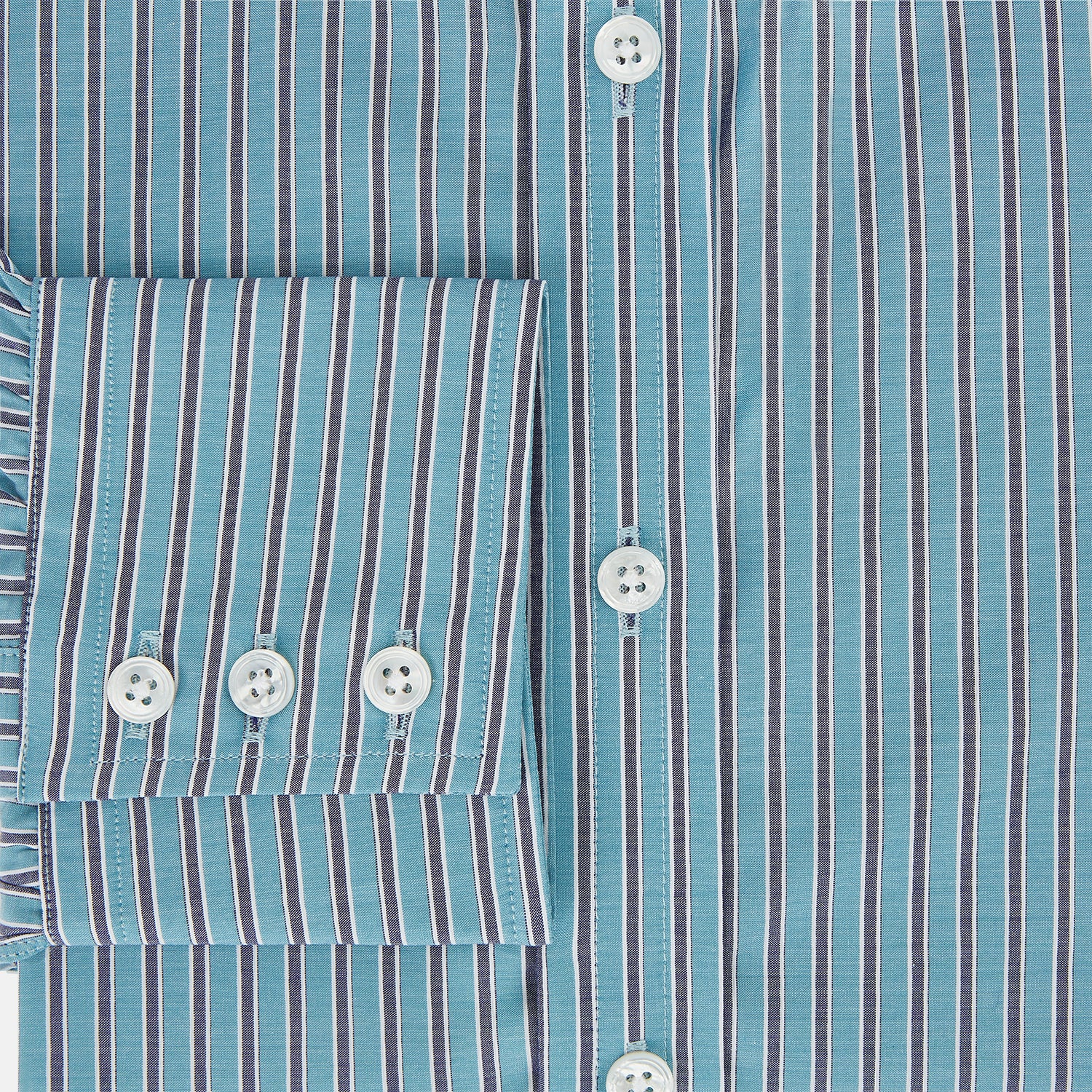 View 4 of product Turquoise Ticking Stripe Mayfair Shirt