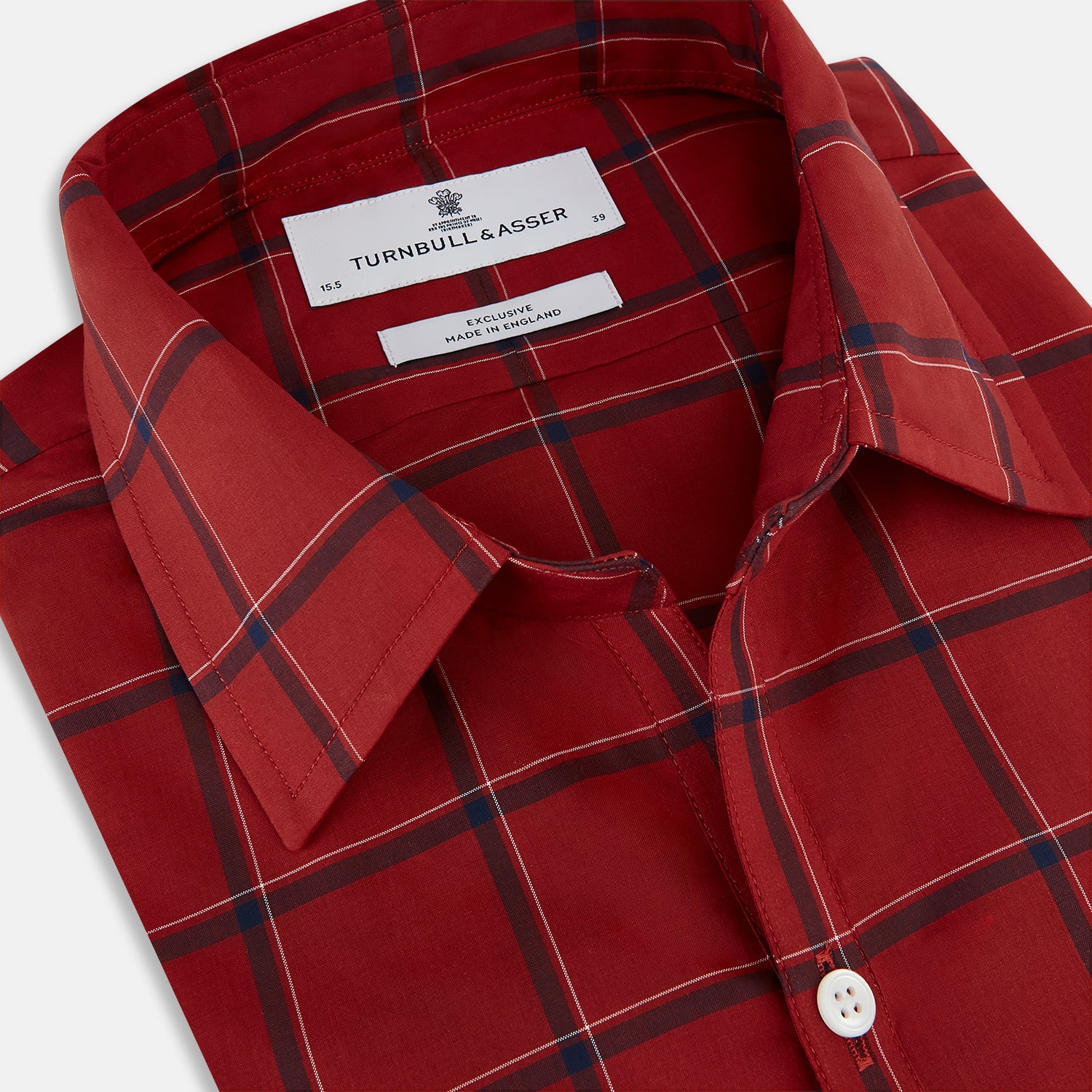 Image 2 of product Dark Red Grid Check Windsor Shirt