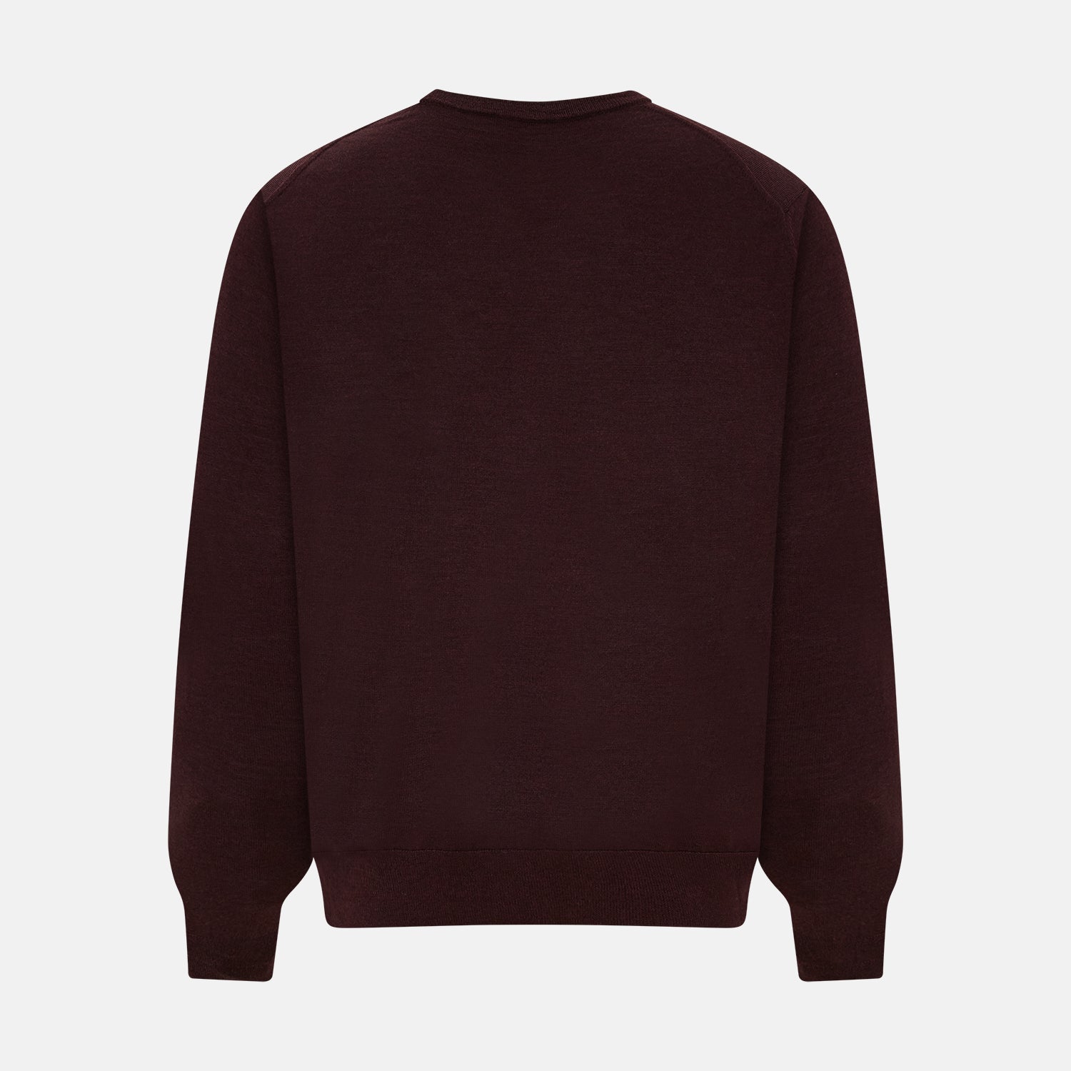 View 3 of product Burgundy Fine Merino V-Neck Jumper