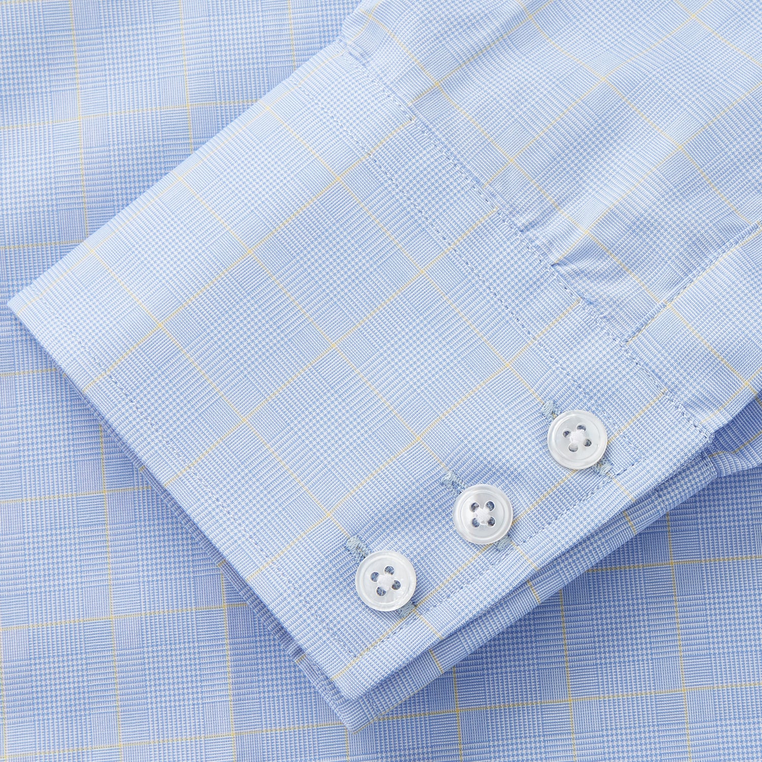 View 3 of product Yellow and Blue Prince of Wales Check Mayfair Shirt