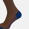 View 4 of product Royal Blue/Orange Thin Striped Long Socks