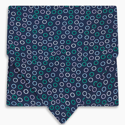 Multicoloured Dark Navy Circle Silk Cravat Image 4