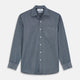 Blue Weekend Fit Oxford Finch Shirt With Derby Collar And Chest Pocket