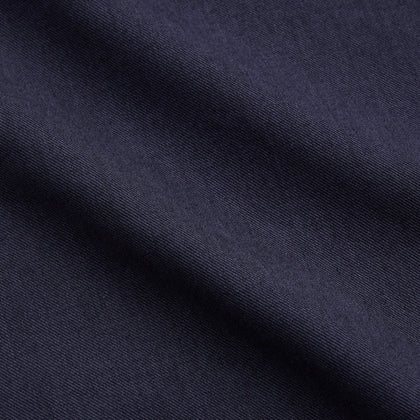 Navy Military Weekend Fit Cotton & Wool Shirt with Stand Collar and 1 Button Cuffs Image 3