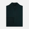 View 4 of product Forest Green Merino High Neck Zipped Cardigan