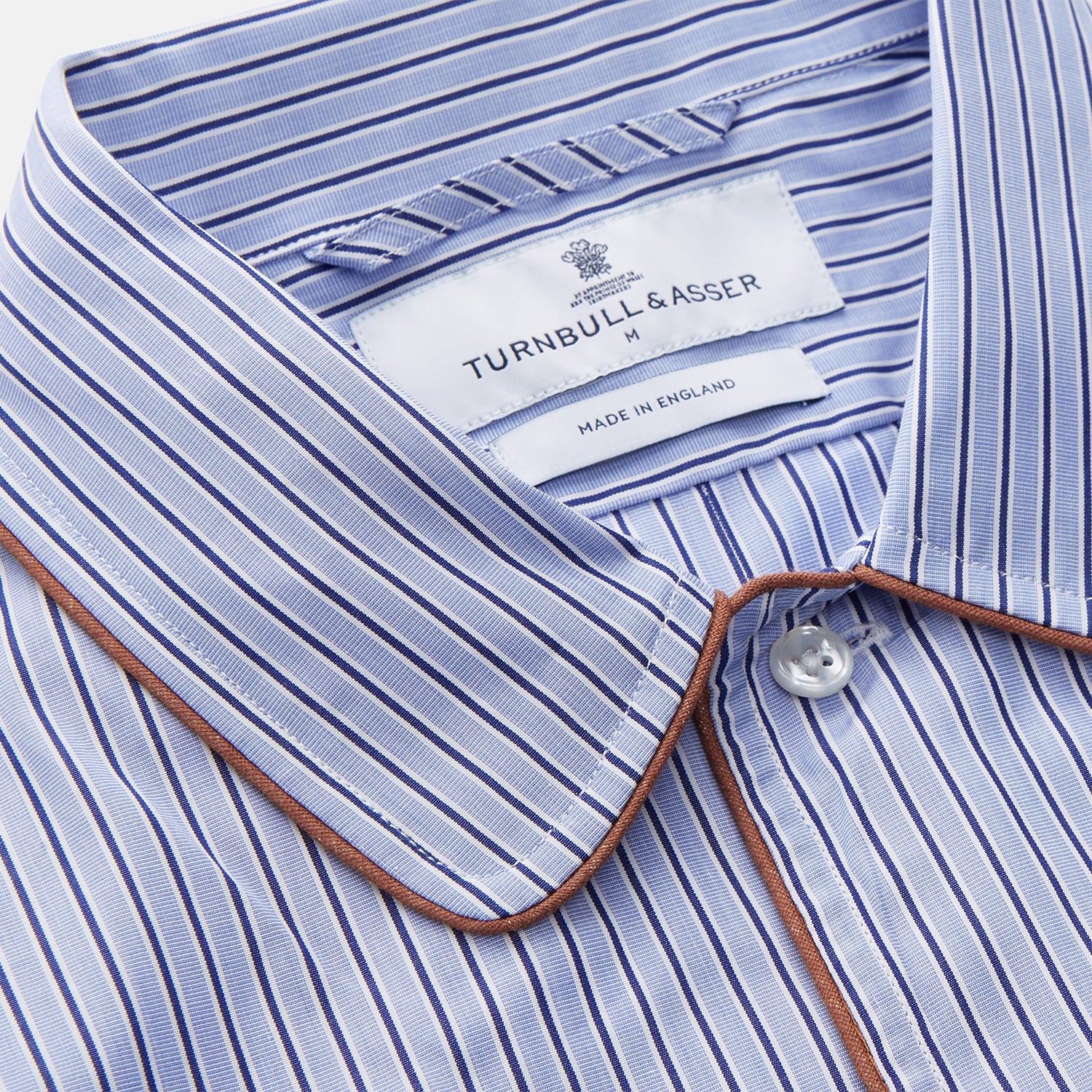 View 4 of product Blue and Navy Halo Stripe Cotton Sussex Nightshirt