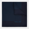 View 1 of product Navy and Blue Stripe Silk Pocket Square