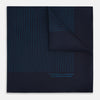 Navy and Blue Stripe Silk Pocket Square