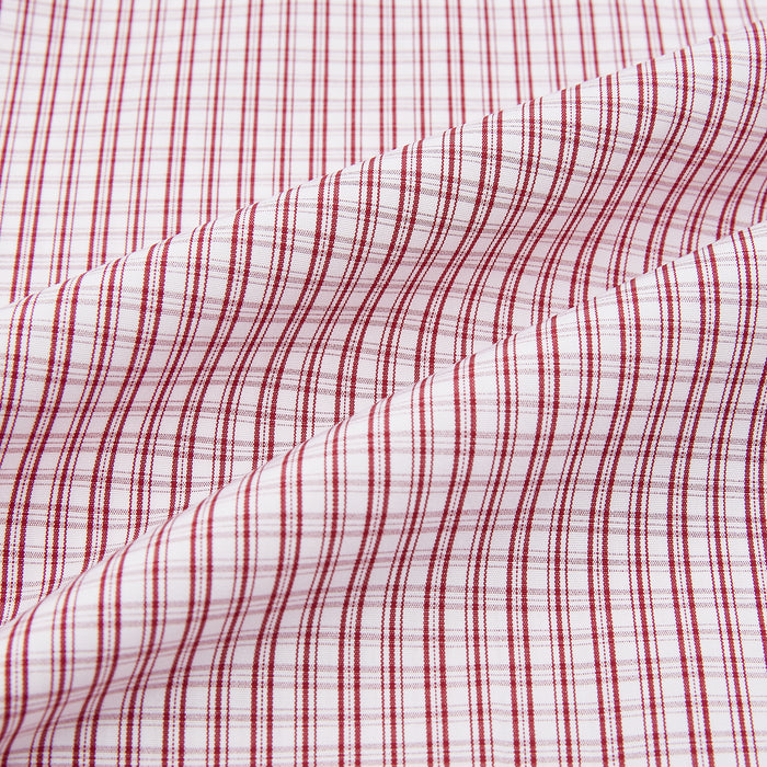 Red Micro Check Shirt with Contrast T&A Collar and Cuffs Image 5
