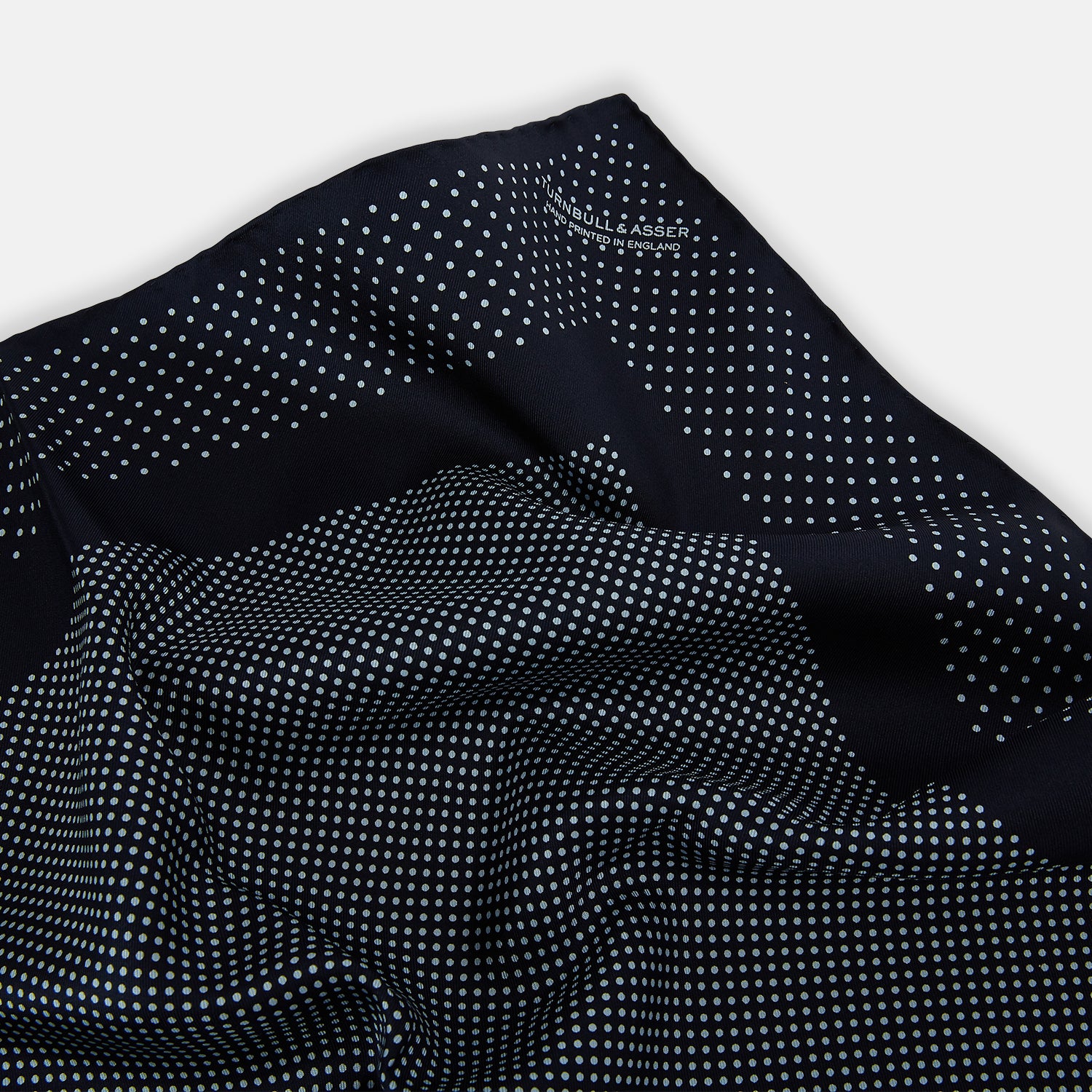 Navy and Light Blue Dot Silk Pocket Square