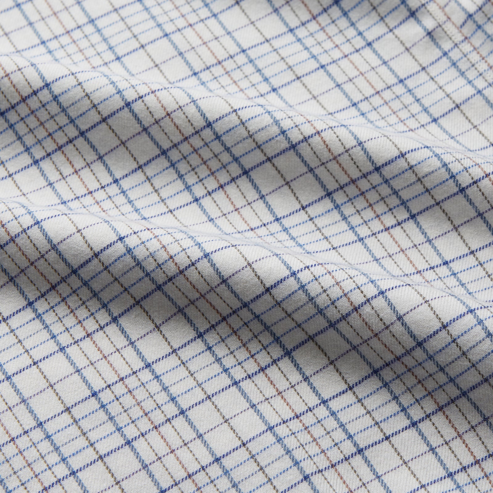 View 4 of product Blue Multi Check Regular Fit Cotton-Cashmere Shirt with T&A Collar and 3 Button Cuffs