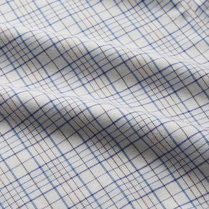 Blue Multi Check Regular Fit Cotton-Cashmere Shirt with T&A Collar and 3 Button Cuffs Image 3
