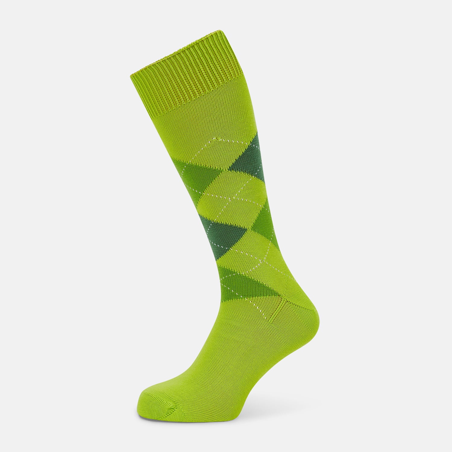 View 1 of product Lime Check Mid-Length Socks