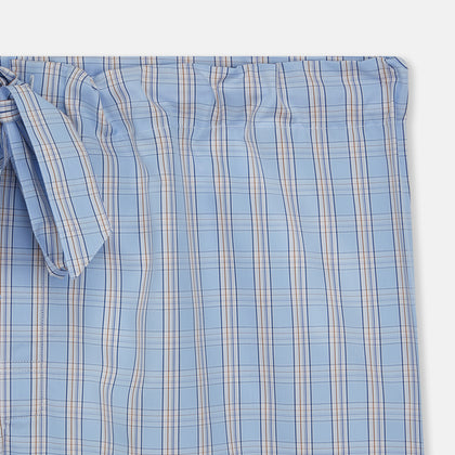 Pale Blue Multi Check Cotton Duffield Pyjama Shorts Image 1