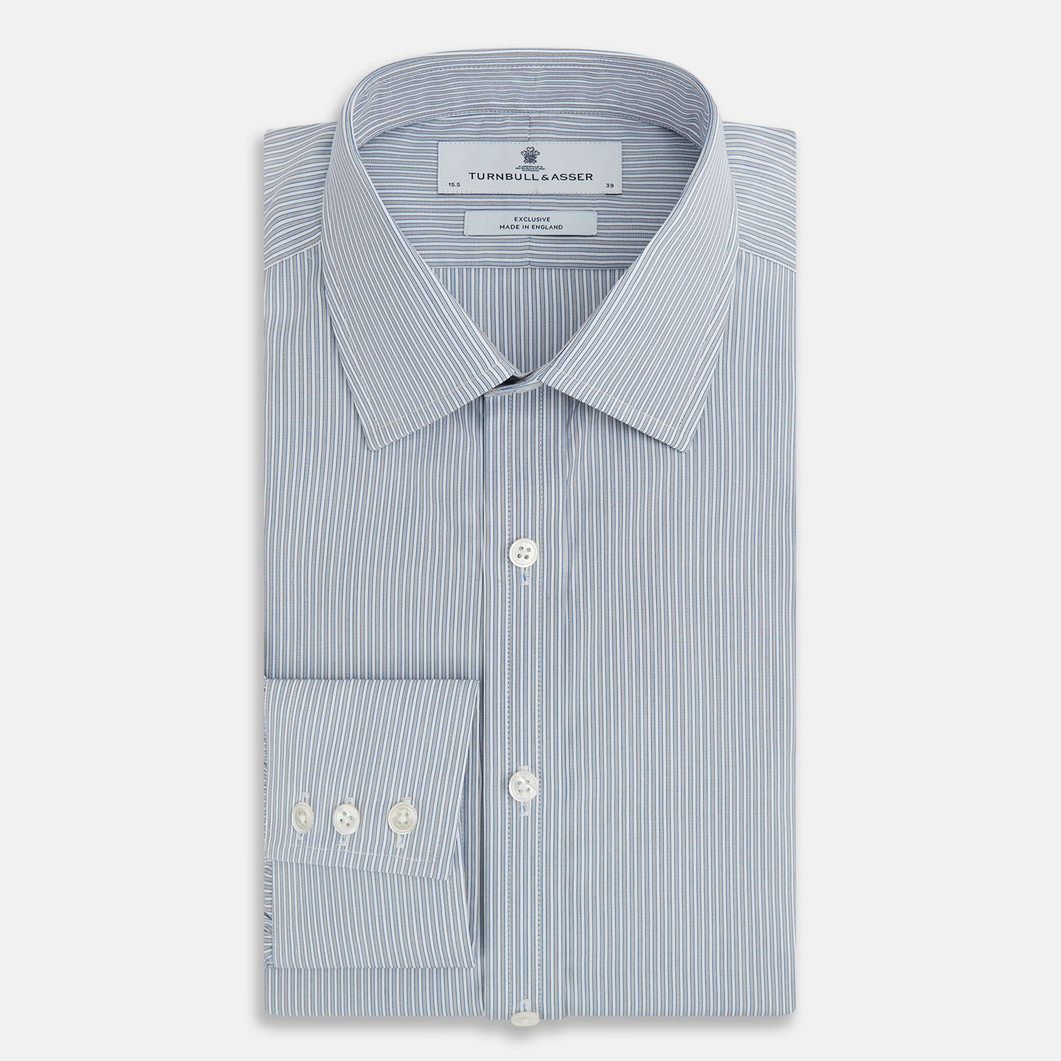 View 5 of product Blue and Brown Ticking Stripe Mayfair Shirt