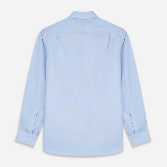 Tailored Fit Pale Blue Cotton Shirt with Kent Collar and Double Cuffs Image 2