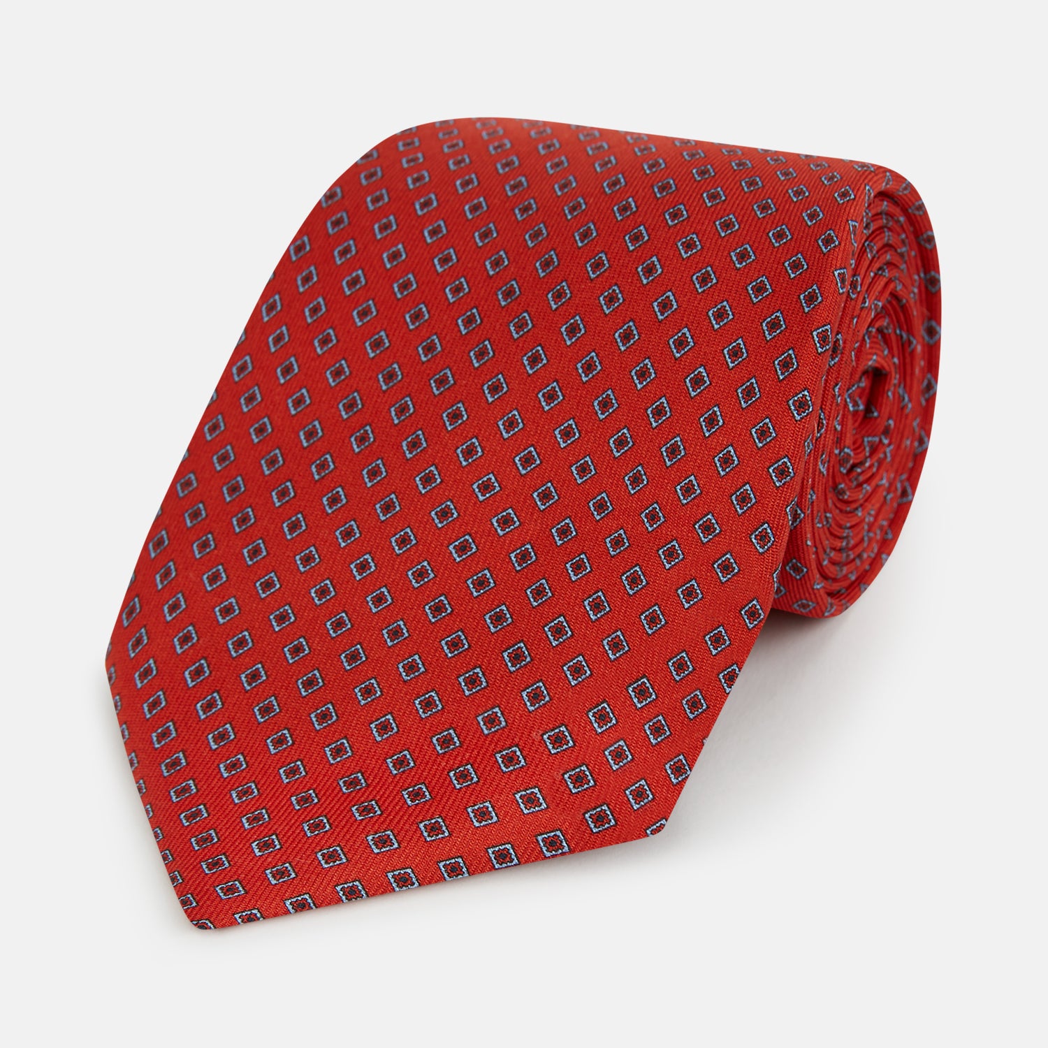 View 1 of product Red and Blue Square-Patterned Silk Tie