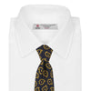 View 3 of product Navy and Gold Petal Paisley Silk Tie