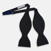 View 3 of product Lime Green and Navy Micro Dot Silk Bow Tie